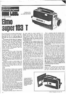 Elmo 103 T manual. Camera Instructions.